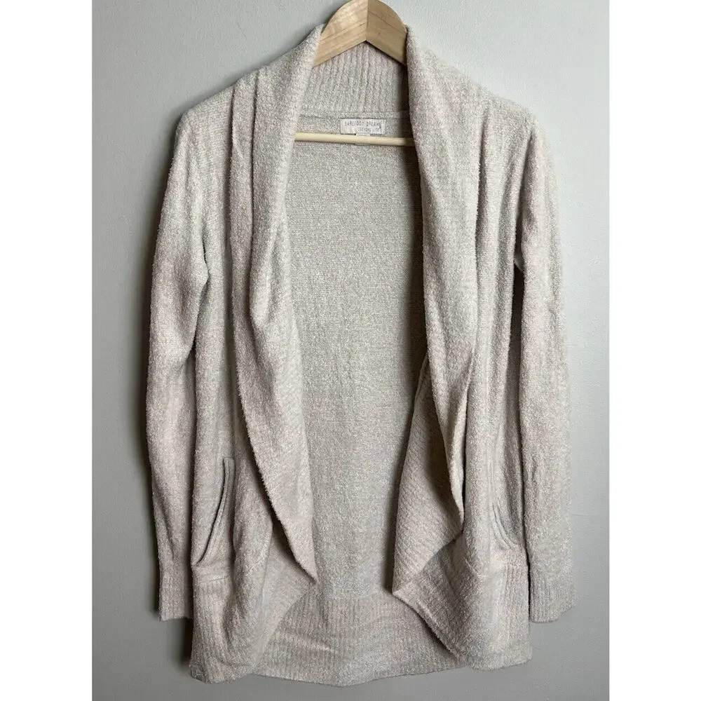 Barefoot Dreams CozyChic Lite Knit Beige Cardigan XS/S Style #452 Women’s